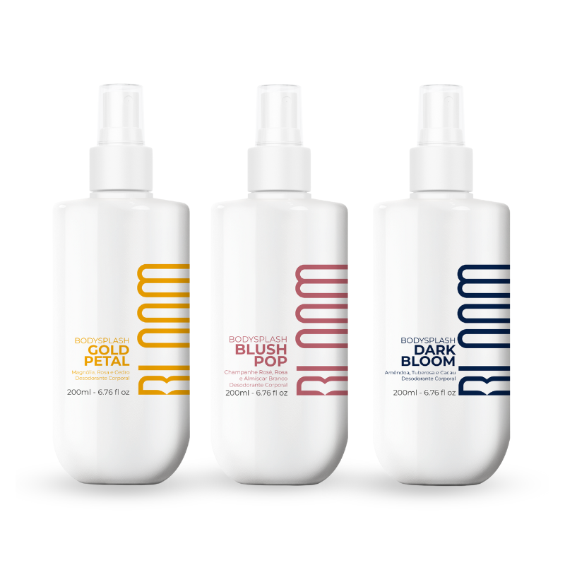 Kit 3 Body Splash Desodorante Colônia 200ml - Dark Bloom, Blush Pop e Gold Petals