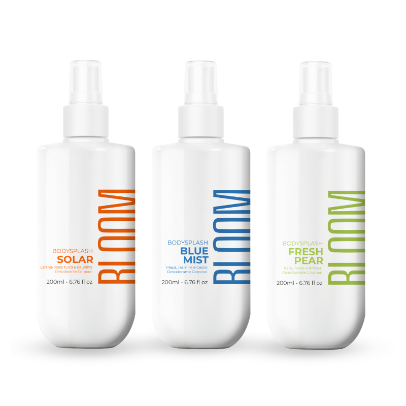 Kit 3 Body Splash Desodorante Colônia 200ml - Solar, Fresh Pear e Blue Mist