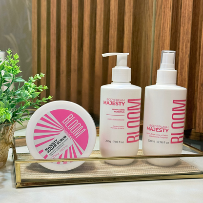 Kit Esfoliante, Body Cream e Body Splash Majesty