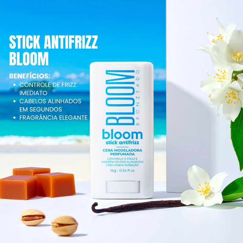 Stick Antifrizz Bloom – Cera Modeladora Perfumada com Proteção Térmica – 16g